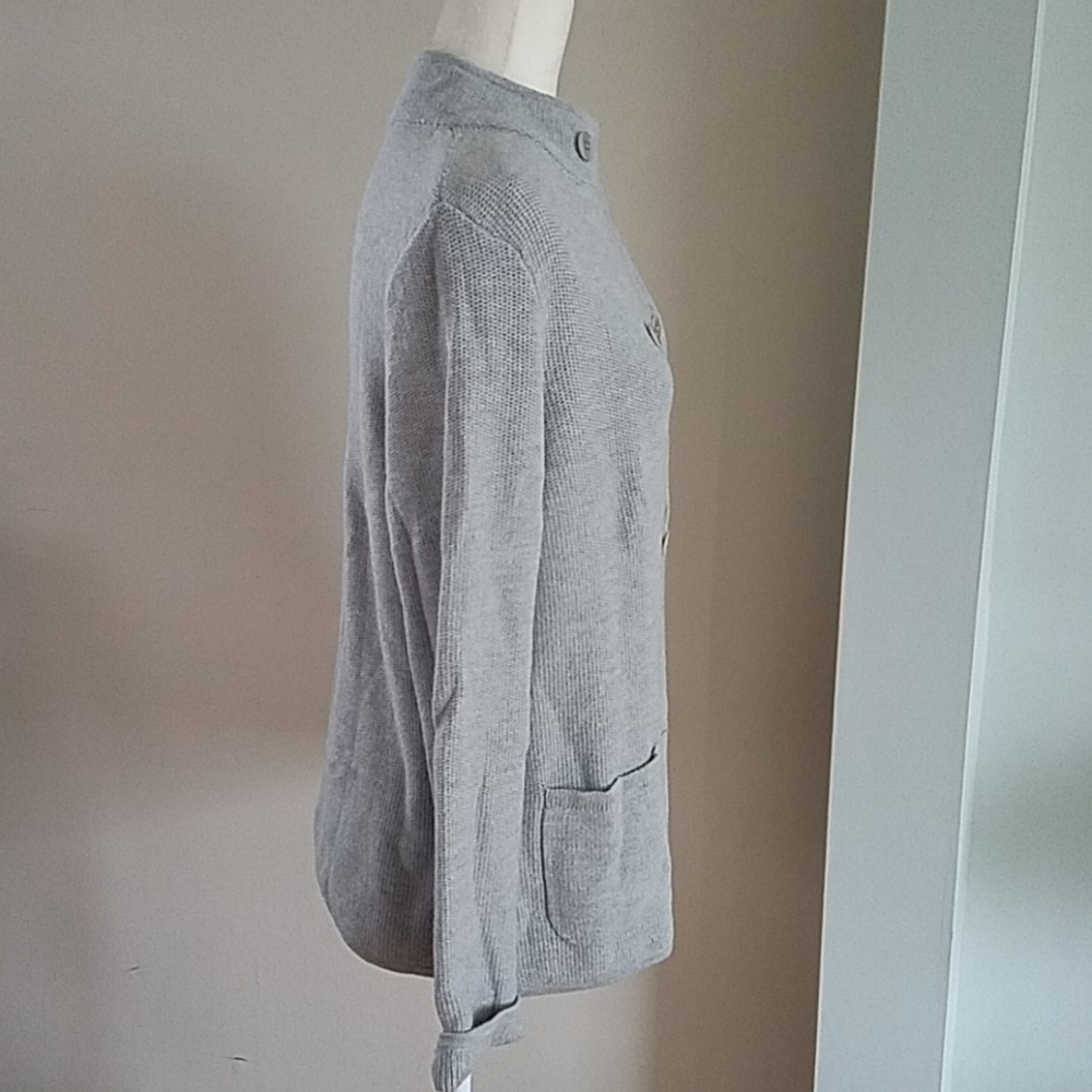 Talbots Lambswool Blend Sweater Grey Large Petite - Picture 4 of 9